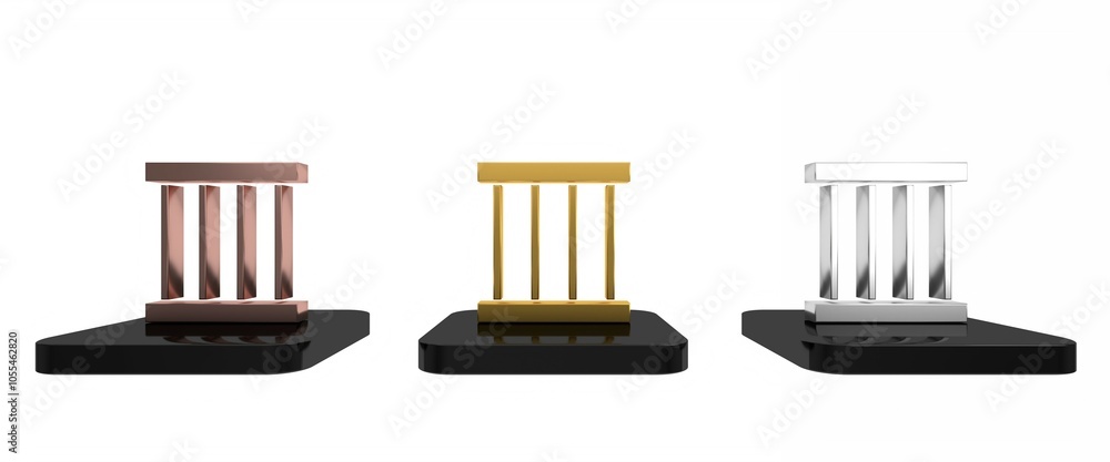 Colorful Prison window icon isolated on white background. Minimalism concept. 3D render illustration Colorful Prison window icon isolated on white background. Minimalism concept. 3D render illustration