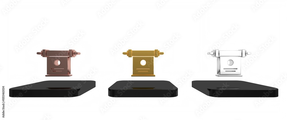 Colorful Magic scroll icon isolated on white background. Decree, paper, parchment, scroll icon. Minimalism concept. 3D render illustration Colorful Magic scroll icon isolated on white background. Decree, paper, parchment, scroll icon. Minimalism concept. 3D render illustration