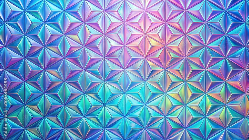 Fototapeta premium Geometric Pattern with Holographic Effect, holographic effect, innovative, neon, abstract