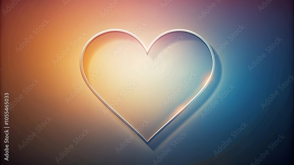Heart-shaped silhouette in a subtle gradient background, pink, gentle, love Heart-shaped silhouette in a subtle gradient background, pink, gentle, love