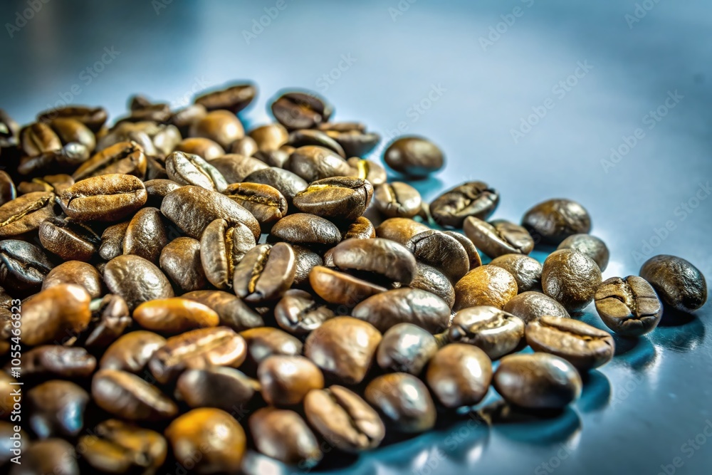 High Dynamic Range Roasted Coffee Beans on White Background for Coffee Lovers and Enthusiasts High Dynamic Range Roasted Coffee Beans on White Background for Coffee Lovers and Enthusiasts