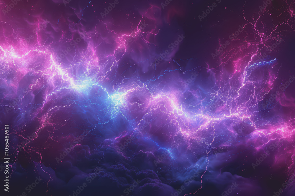 Abstract electric background with vibrant purple and blue lightning. Abstract electric background with vibrant purple and blue lightning.
