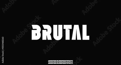 Heavy bold alphabet, thick wide letter, impact heavyweight font for sport brand, gym logo, impactful robust headline typography. Vector typeset.
