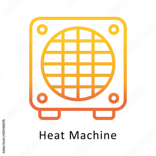 Heat Machine Vector Outline Gradient Design icon. Winter Travelling Symbol on White backgroud EPS 10 file