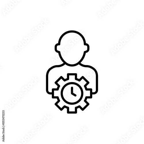 Self improvement outline icons, minimalist vector illustration ,simple transparent graphic element .Isolated on white background