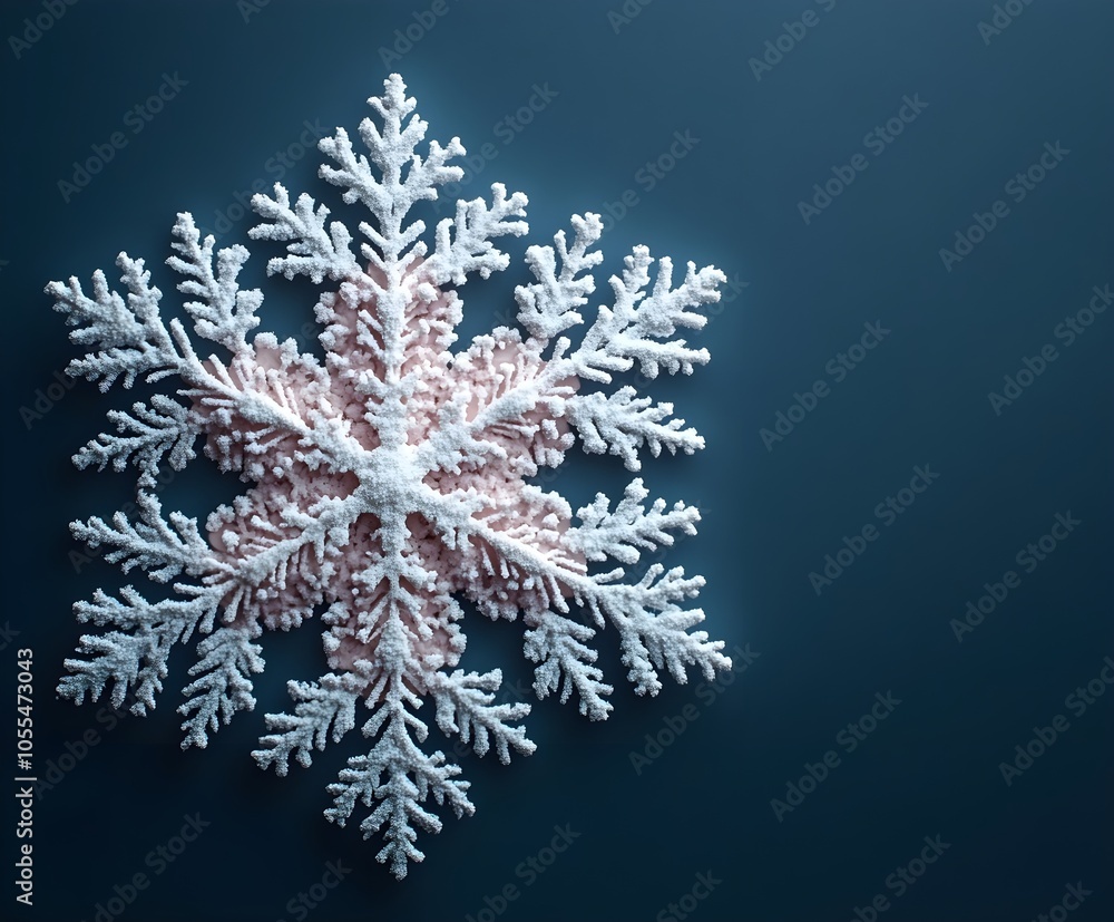 Minimalist snowflakes on a plain background, soft pastel shades Minimalist snowflakes on a plain background, soft pastel shades