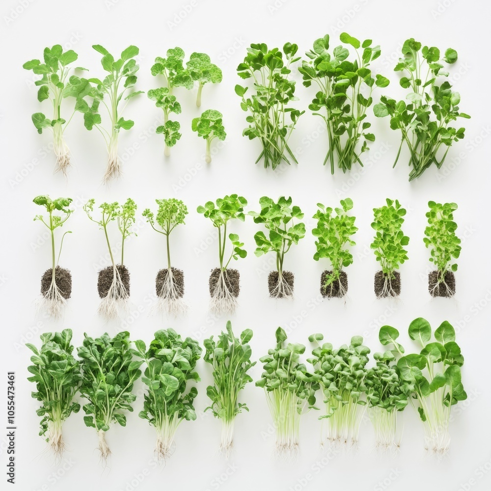 Fototapeta premium Fresh microgreens on white background