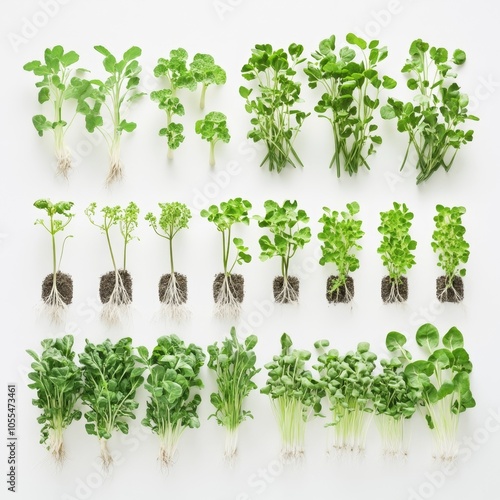 Fresh microgreens on white background