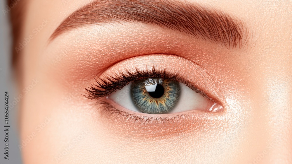 A close-up of a human eye with striking blue-green irises and intricate patterns. Long eyelashes and smooth skin enhance its beauty, perfect for beauty and artistic projects. A close-up of a human eye with striking blue-green irises and intricate patterns. Long eyelashes and smooth skin enhance its beauty, perfect for beauty and artistic projects.