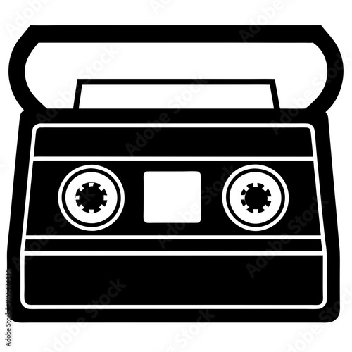 Cassette Tape silhouette style vector