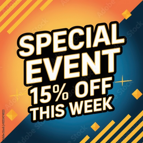 Vibrant special event promotion with bold duotone design for discounts