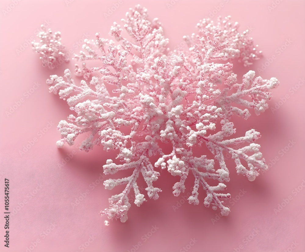 Minimalist snowflakes on a plain background, soft pastel shades Minimalist snowflakes on a plain background, soft pastel shades
