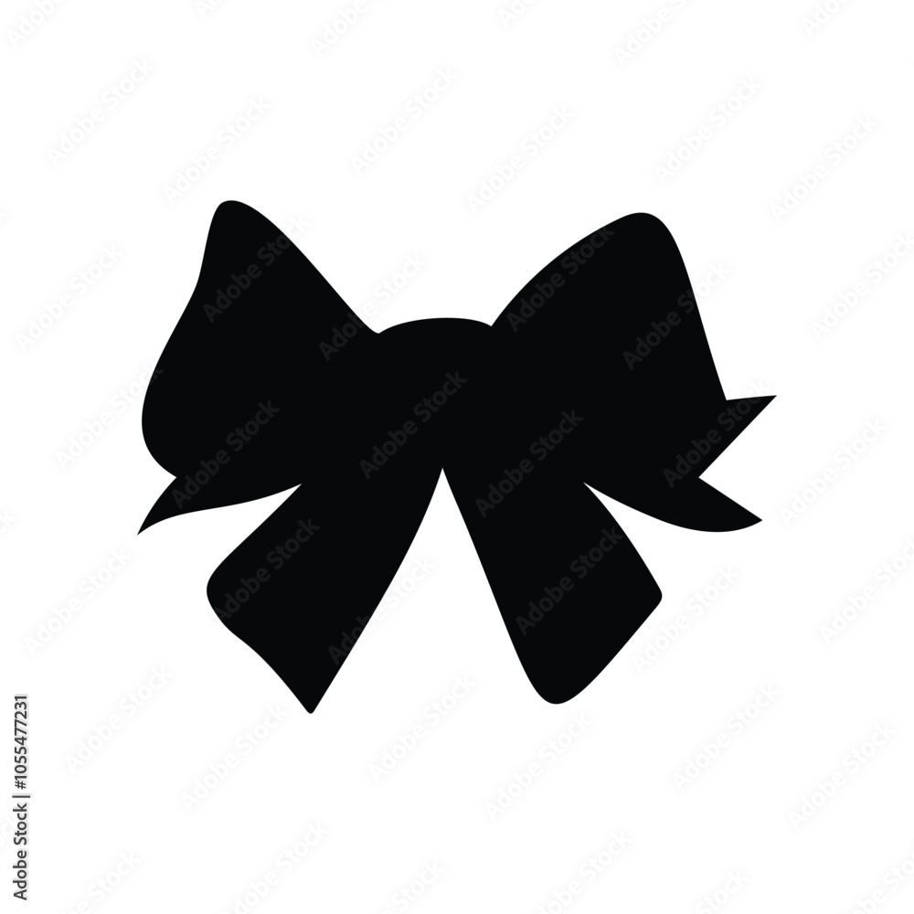 Black silhouette of a bow in a flat vector style isolated on a white background Black silhouette of a bow in a flat vector style isolated on a white background