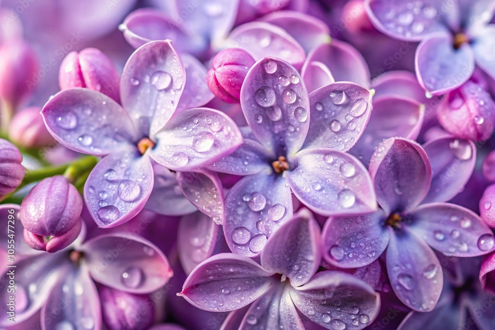 Close-up of lilac blooms with delicate pink petals and purple stamens that have started to drip with morning dew, bloom, morning, natural, stamen Close-up of lilac blooms with delicate pink petals and purple stamens that have started to drip with morning dew, bloom, morning, natural, stamen