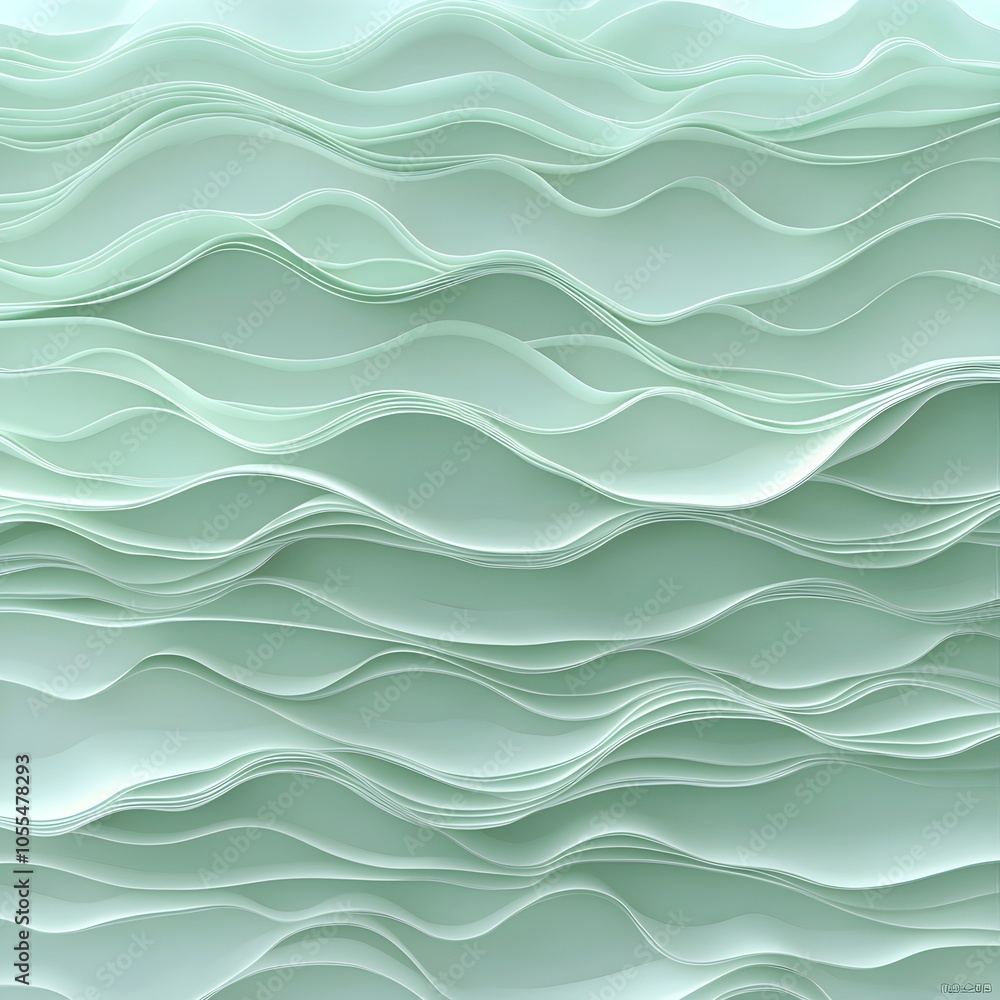 Soft mint waves of layered paper texture Soft mint waves of layered paper texture