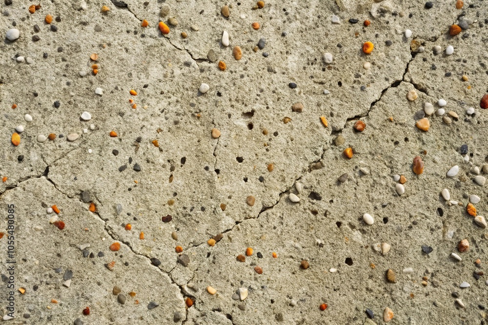 Rough concrete texture with scattered aggregate and minor cracks, weathered, rugged, aggregates, exterior Rough concrete texture with scattered aggregate and minor cracks, weathered, rugged, aggregates, exterior