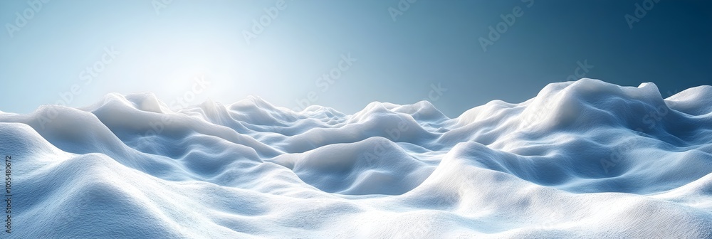 Obraz premium Snow covered hills under a blue sky, bright white snow, clear visibility
