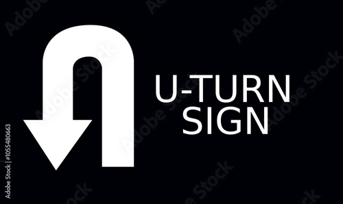 sign, u-turn, u-turn sign, road u-turn sign, symbol,  photo