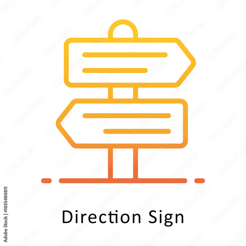 Direction Sign Vector Outline Gradient Design icon. Winter Travelling Symbol on White backgroud EPS 10 file Direction Sign Vector Outline Gradient Design icon. Winter Travelling Symbol on White backgroud EPS 10 file