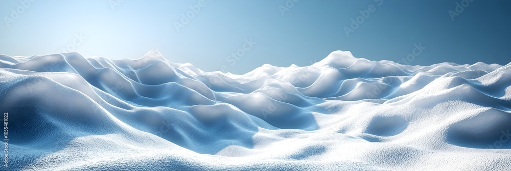 Snow covered hills under a blue sky, bright white snow, clear visibility Snow covered hills under a blue sky, bright white snow, clear visibility