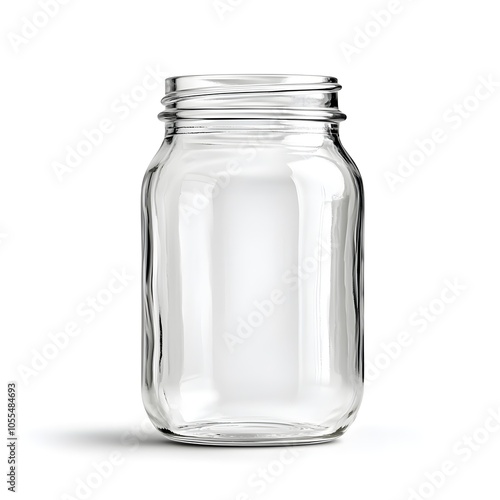 Clear glass jar with a wide mouth for storage or decoration