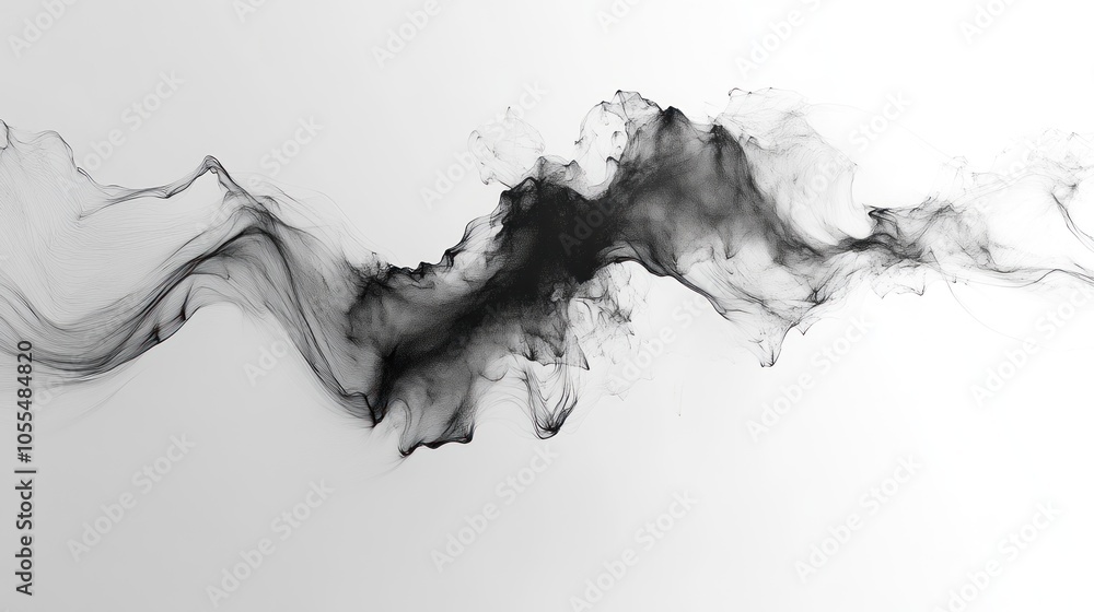 Abstract Black Ink Splashes on White Background Abstract Black Ink Splashes on White Background