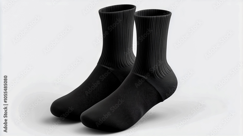 Black socks mockup clipart on a white background. Black socks mockup clipart on a white background.
