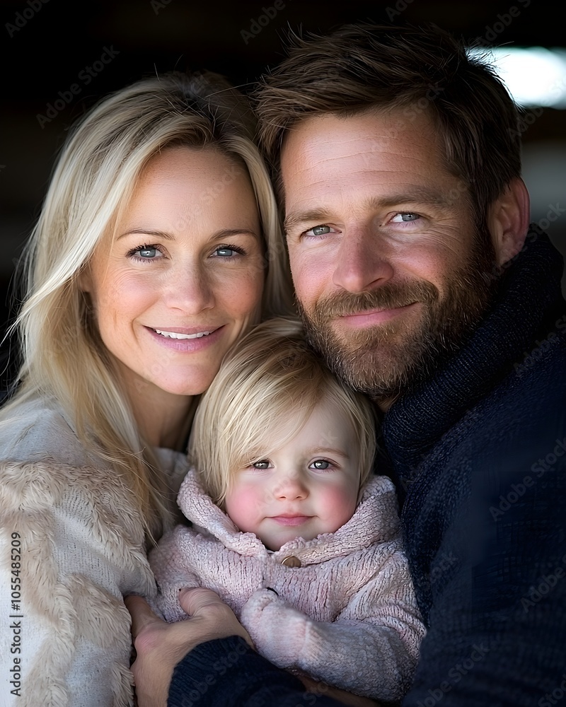 Loving family portrait with parents and child Loving family portrait with parents and child