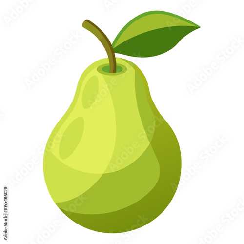 Pear. Modern flat illustration juicy pear, healthy eating. Vector illustration