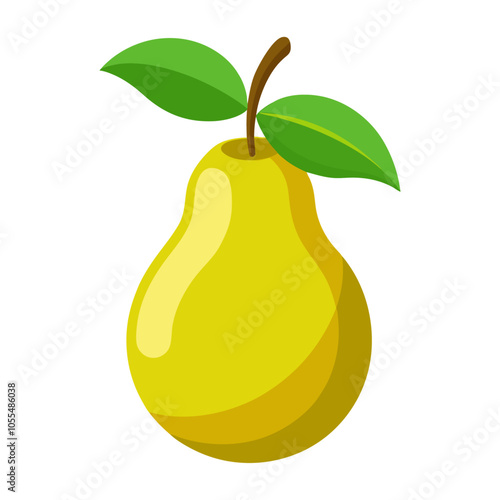 Pear. Modern flat illustration juicy pear, healthy eating. Vector illustration