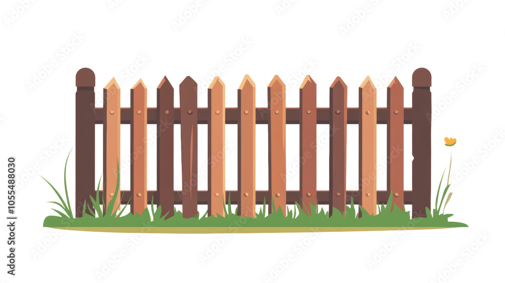 Flat style home fence isolated png Flat style home fence isolated png