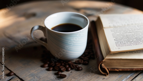 Wallpaper Mural a cup of coffee and a book Torontodigital.ca