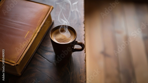 Wallpaper Mural a cup of coffee and a book Torontodigital.ca