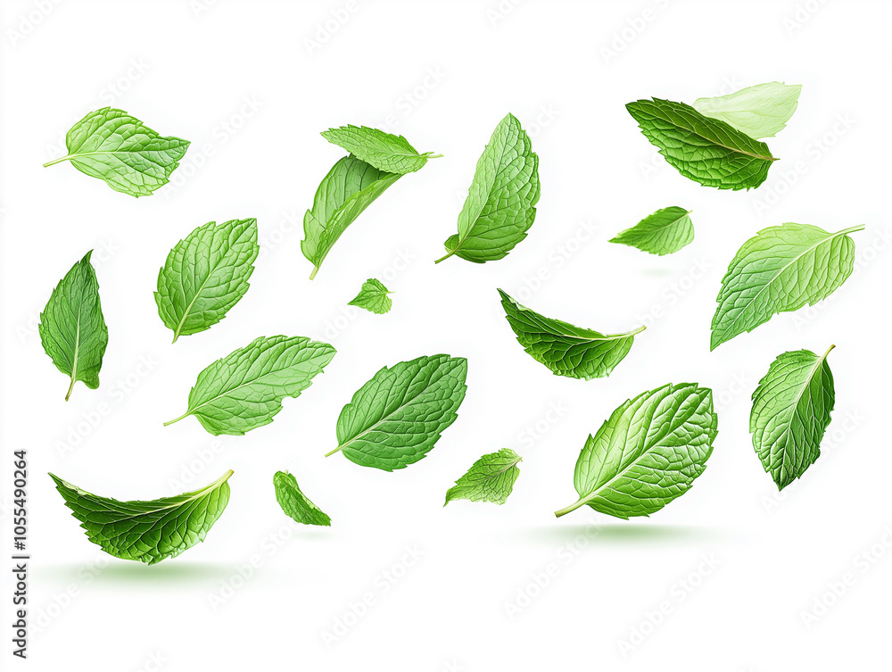 Green mint leaves Green mint leaves