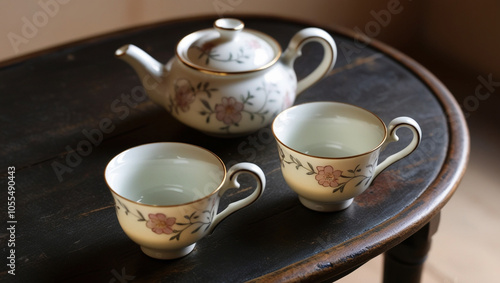 Wallpaper Mural a set of tea cups and pots Torontodigital.ca