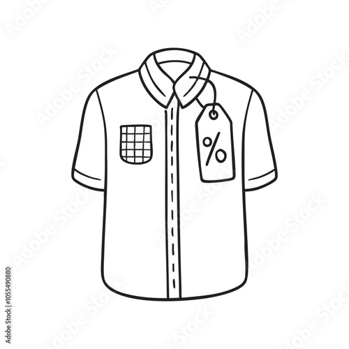 Discount tag attached on of male shirt photo