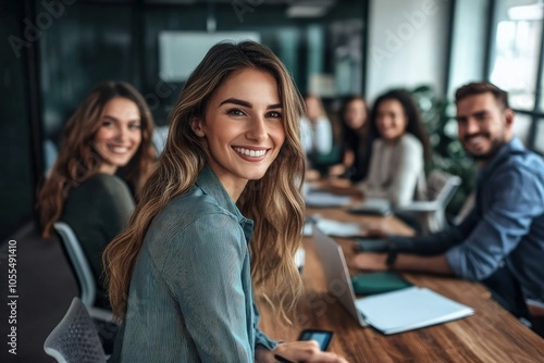 a group of people sitting around a conference table