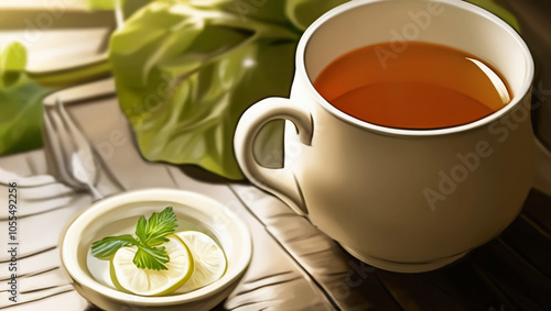 Wallpaper Mural a cup of tea and a book Torontodigital.ca