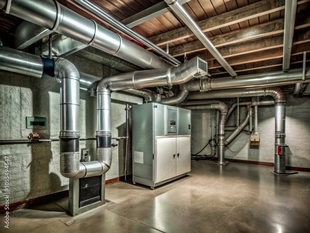 Modern Home HVAC System in Basement for Efficient Climate Control and Energy Savings Modern Home HVAC System in Basement for Efficient Climate Control and Energy Savings