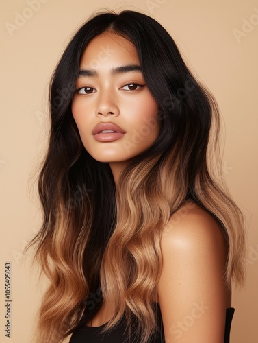 Model with Ombré hair color