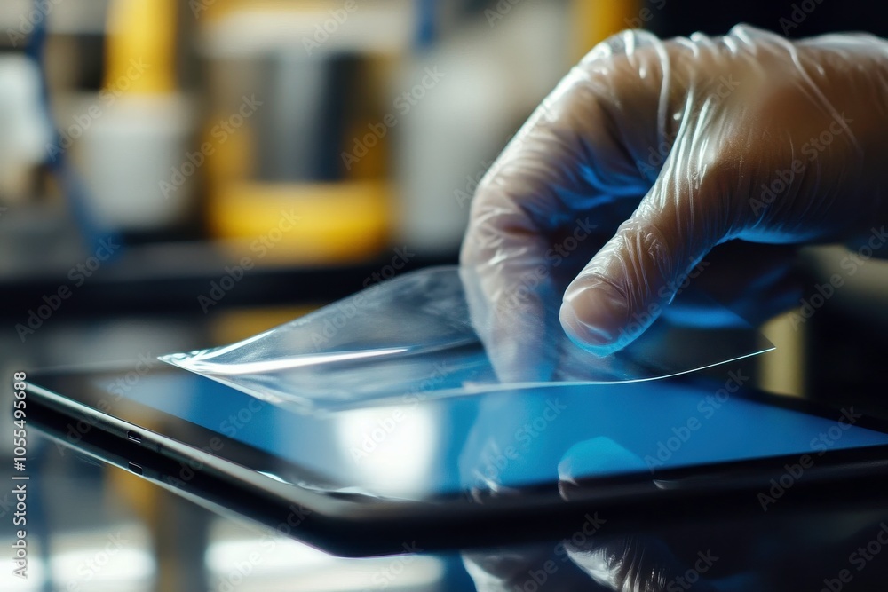 Application of Protective Screen Film on Tablet in Modern Setting Application of Protective Screen Film on Tablet in Modern Setting