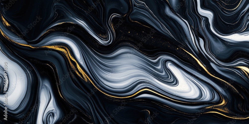 Fototapeta premium Black and White Marble Surface Close Up