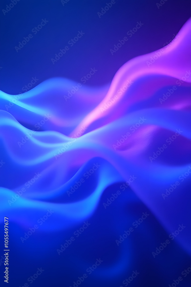 Vibrant abstract waves of purple and blue light with soft gradient flow Vibrant abstract waves of purple and blue light with soft gradient flow