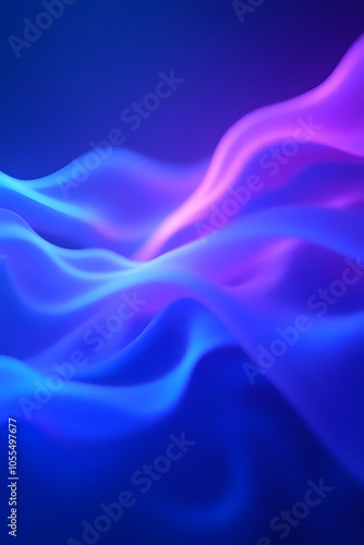 Vibrant abstract waves of purple and blue light with soft gradient flow