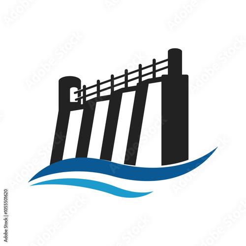 Water dam logo icon,illustration design