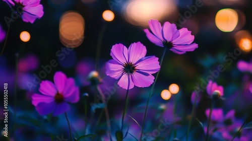 Purple Cosmos flowers