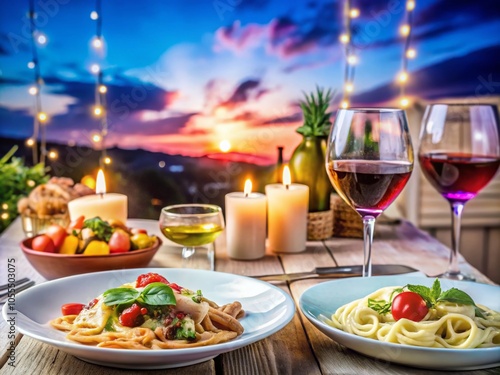 Night Photography of Italian Cuisine: A Culinary Explosion of Flavorful Delights