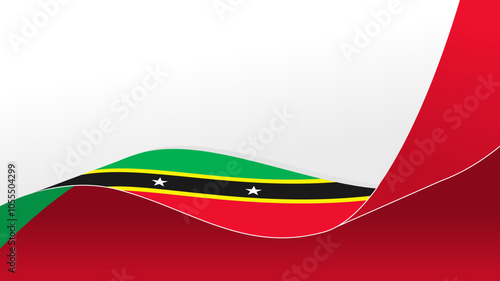 wavy saint kitts and nevis flag vector background with copy space for text. national day photo