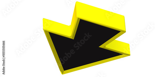 Directional Arrow isolated on a Transparent backgrund