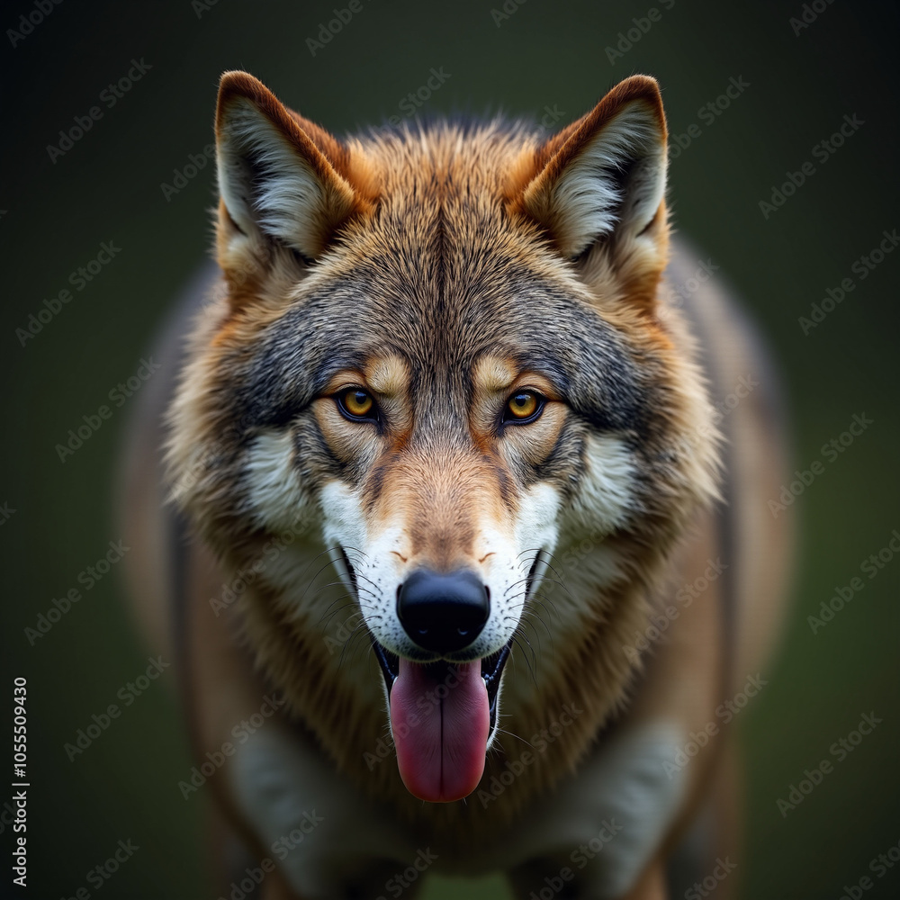 Majestic Wolf with Open Mouth and Tongue Out Majestic Wolf with Open Mouth and Tongue Out
